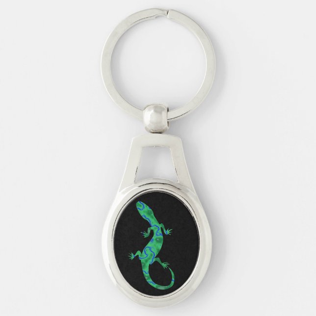 Green Gecko Keychain (Front)
