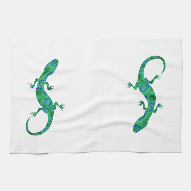 Green Gecko Kitchen Towel (Horizontal)