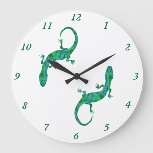 Green Gecko Large Clock