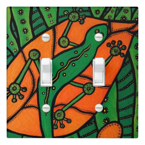 Green Gecko Lizard Light Switch Cover
