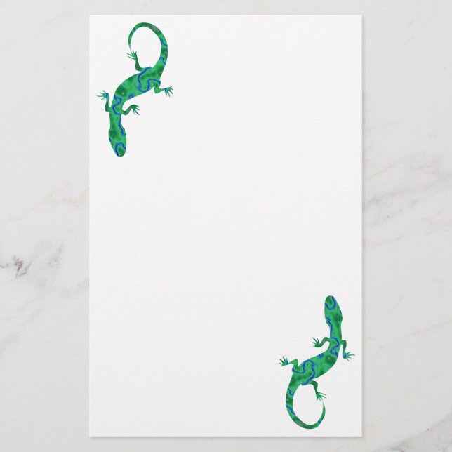 Green Gecko Magnetic Stationery (Front)