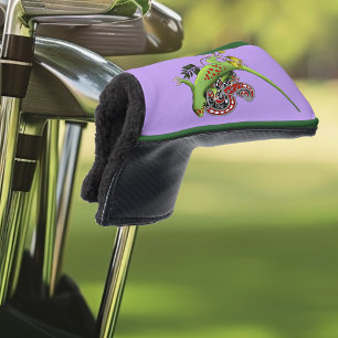 Green Gecko Tribal Lavender Red Golf Head Cover