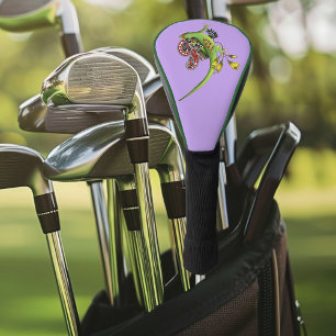 Green Gecko Tribal Purple Golf Head Cover