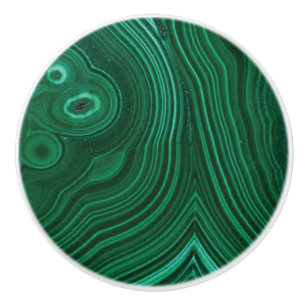 Green gemstone malachite ceramic knob