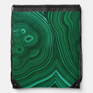 Green gemstone malachite lucky stone texture drawstring bag