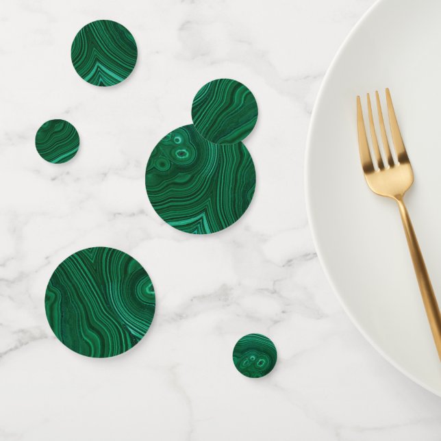 Green gemstone malachite natural stone design confetti (Group)