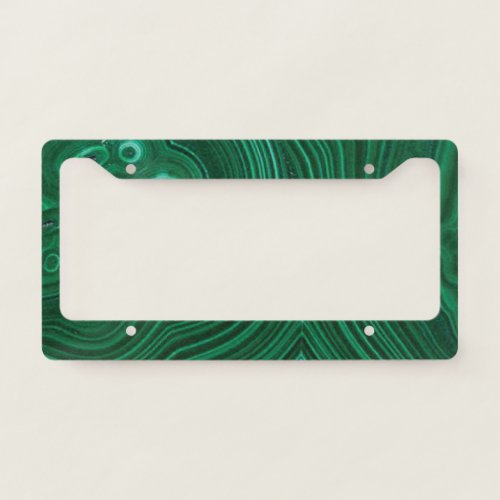 Green gemstone malachite natural stone design license plate frame
