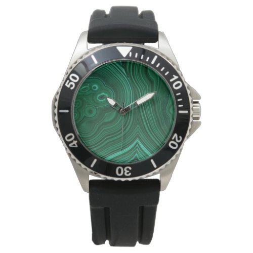 Green gemstone malachite natural stone design watch