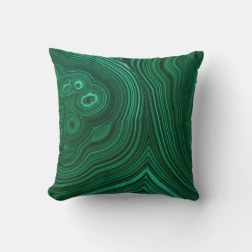 Green gemstone malachite natural stone throw pillow