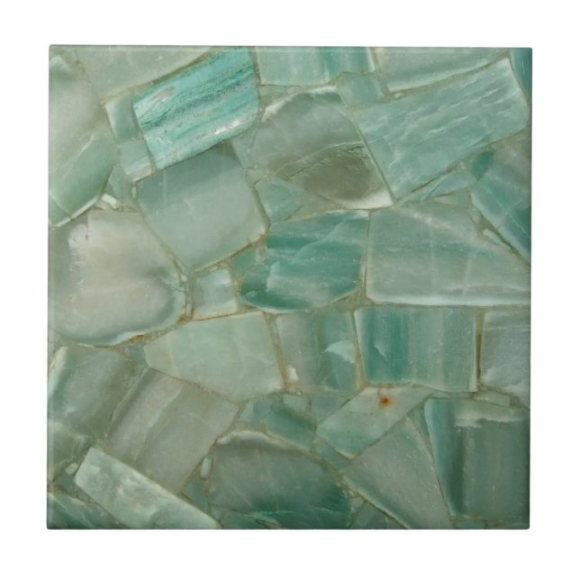 Green Gemstone Print Ceramic Tile (Front)