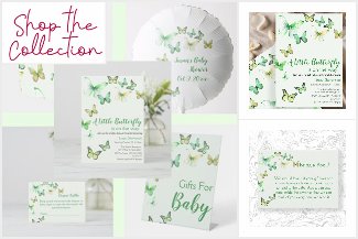 Green Gender Neutral Butterfly Baby Shower