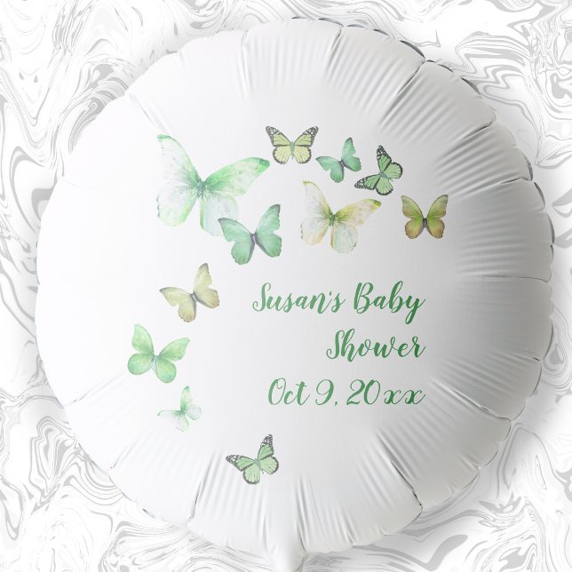 Green Gender Neutral Butterfly Baby Shower  Balloon (Creator Uploaded)