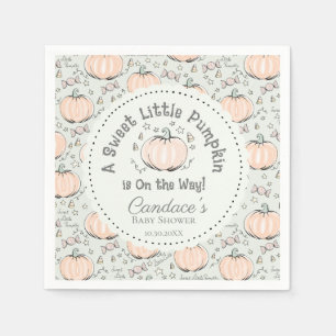 Green Gender Neutral Little Pumpkin Baby Shower Napkins