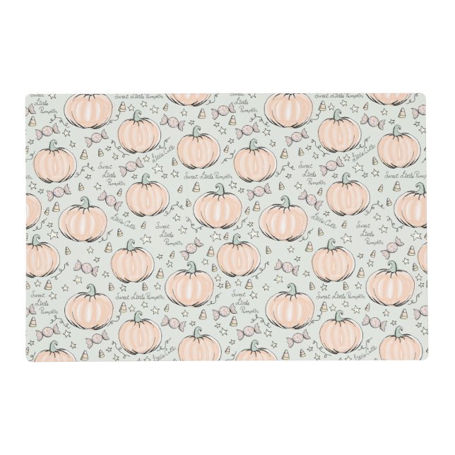 Green Gender Neutral Little Pumpkin Baby Shower Placemat (Front)