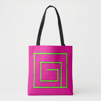 Green Geo Fuchsia   Tote Bag