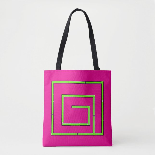 Green Geo Fuchsia   Tote Bag (Front)