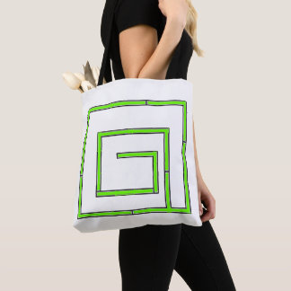 Green Geo White Tote Bag