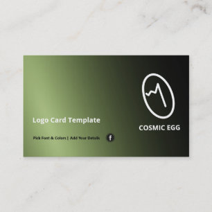 Green Geoglyph Cosmic Egg Symbol Logo Business Card