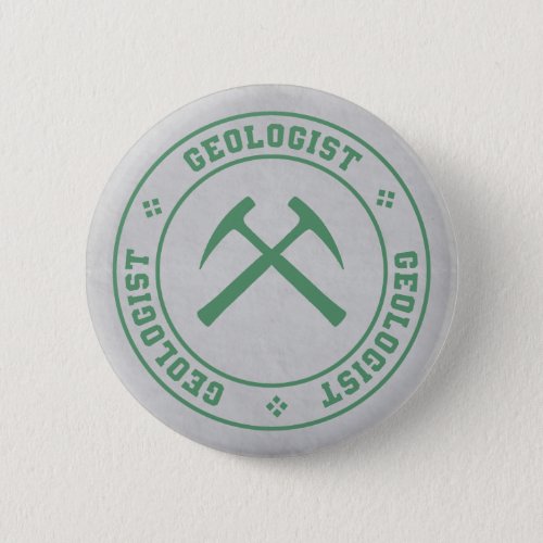 Green Geologist Seal Button