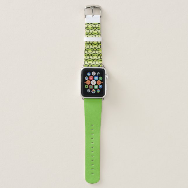 Green geometric apple watch band (Front)