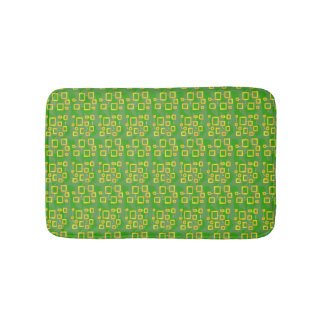 Green Geometric Bath Mat