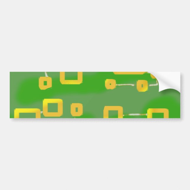 Green Geometric Bumper Sticker (Front)