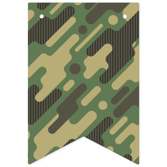 Green Geometric Camouflage. Camo your Bunting Flags (First Flag)