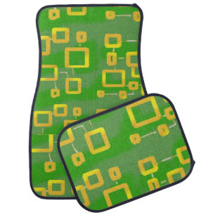 Green Geometric  Car Floor Mat