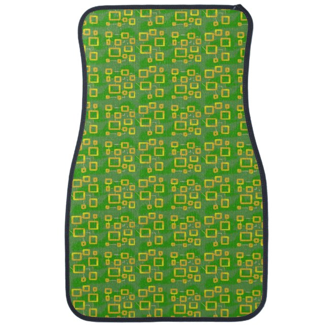 Green Geometric Car Floor Mat (Front)