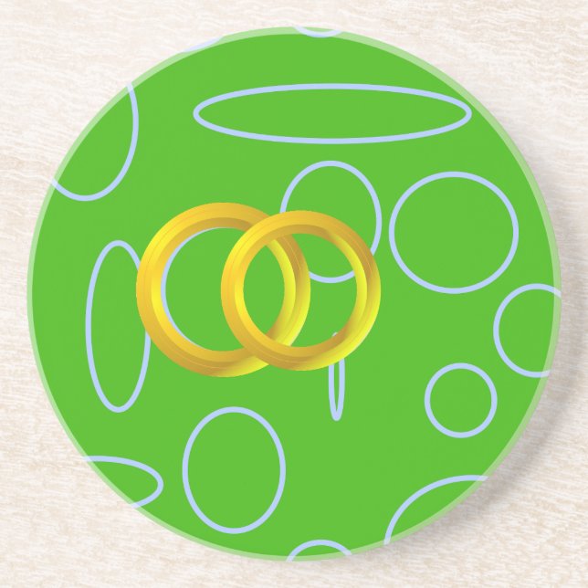 Green Geometric Circles Coaster (Front)