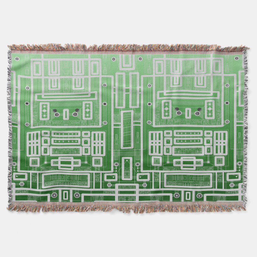 Green Geometric Circuit Board