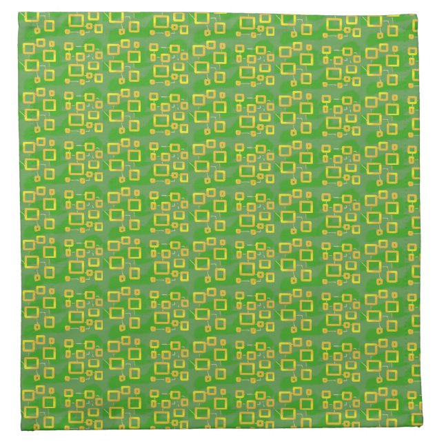 Green Geometric Cloth Napkin (Front)