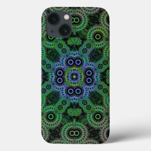 Green Geometric Cogs Pattern CaseMate iPad Case