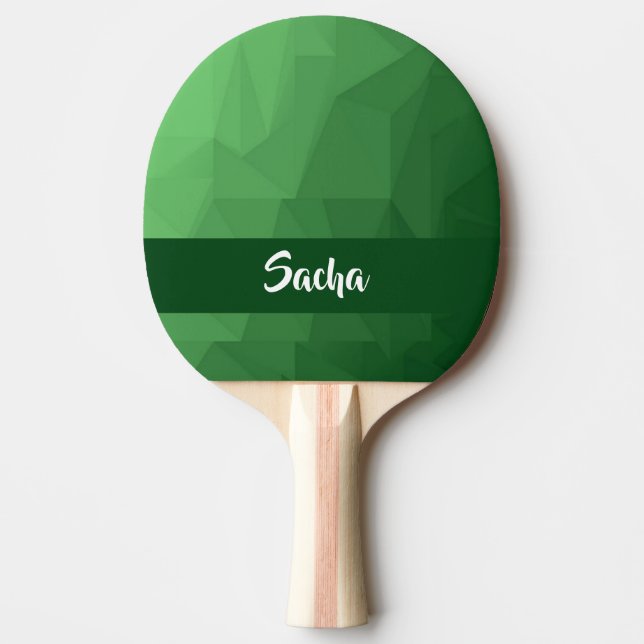 Green geometric  crystal ping pong paddle (Front)
