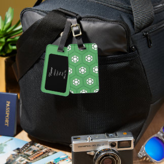 Green geometric design luggage tag