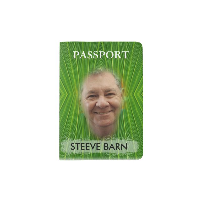 Green Geometric Design - Photo, Passport Holder (Front)