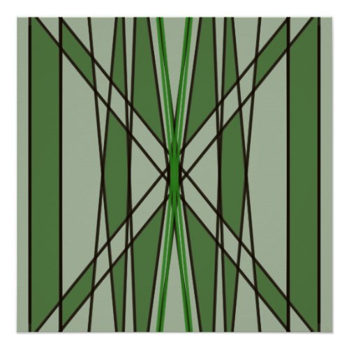 Green geometric design  poster