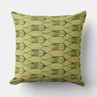 Green Geometric Design Throw Pillow