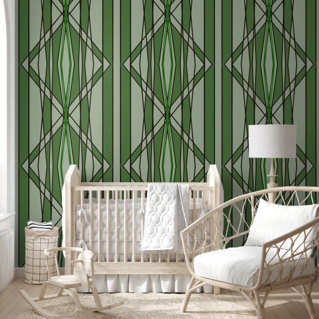 Green geometric design  wallpaper  (Kids)