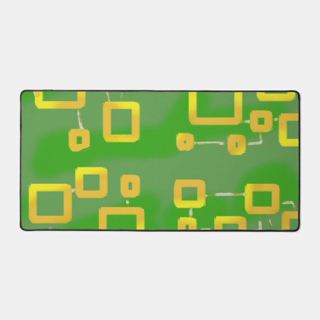 Green Geometric Desk Mat (Front)