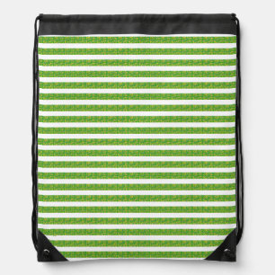 Green Geometric  Drawstring Bag
