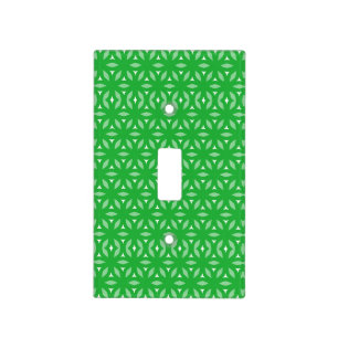 Green Geometric Floral Abstract Light Switch Cover