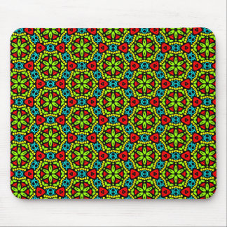 Green Geometric Flower Mouse Pad
