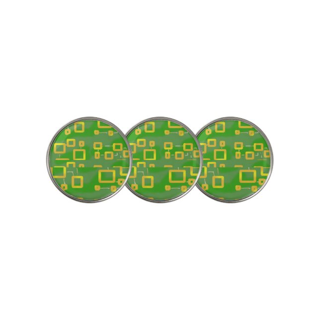 Green Geometric Golf Ball Marker (3 Up)