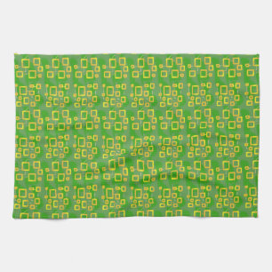 Green Geometric Kitchen Towel