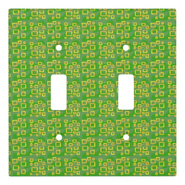 Green Geometric Light Switch Cover (Front)