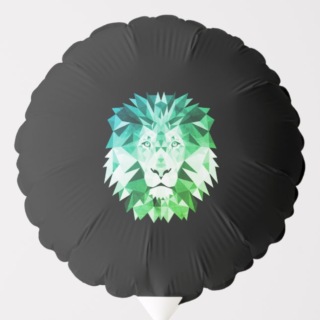 Green Geometric Lion Balloon (Front)