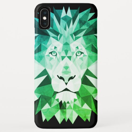 Green Geometric Lion iPhone XS Max Case