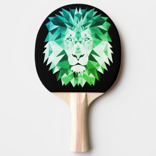 Green Geometric Lion Ping Pong Paddle