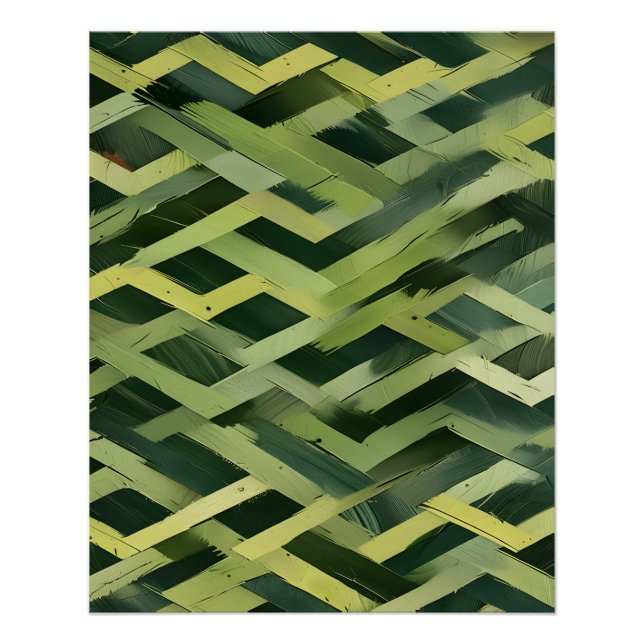 Green Geometric Overlapping Shapes Poster (Front)